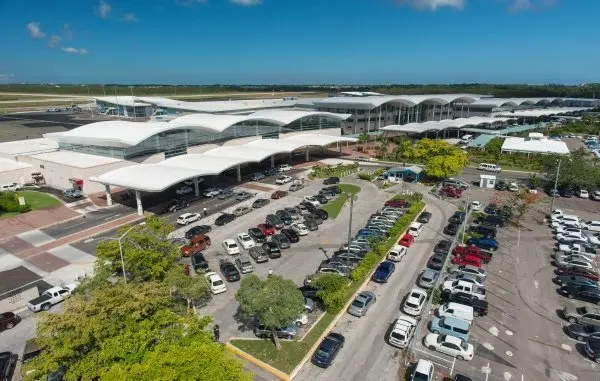 Aerial view of Lynden Pindling International Airport in Nassau